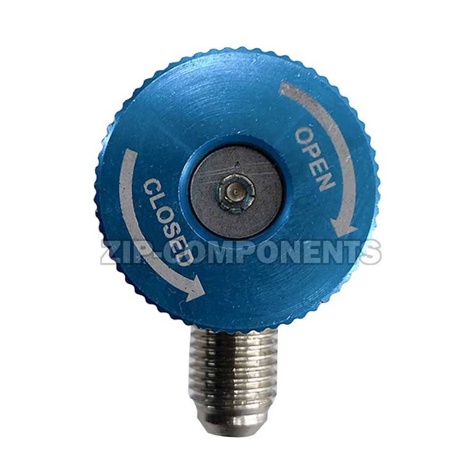 Муфта быстросъемная для автокондиционера QC-LA для R134a с краном, 1/4" SAE 90° male, низкое давление